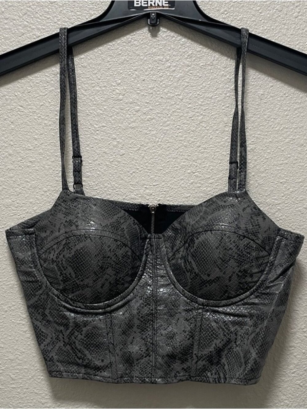 Gray Reptile Pattern Bustier
